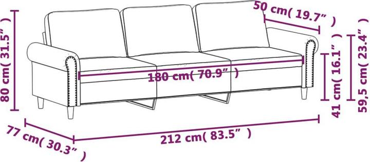 Produktbild vidaXL 3-Sitzer-Sofa (3-Sitzer)