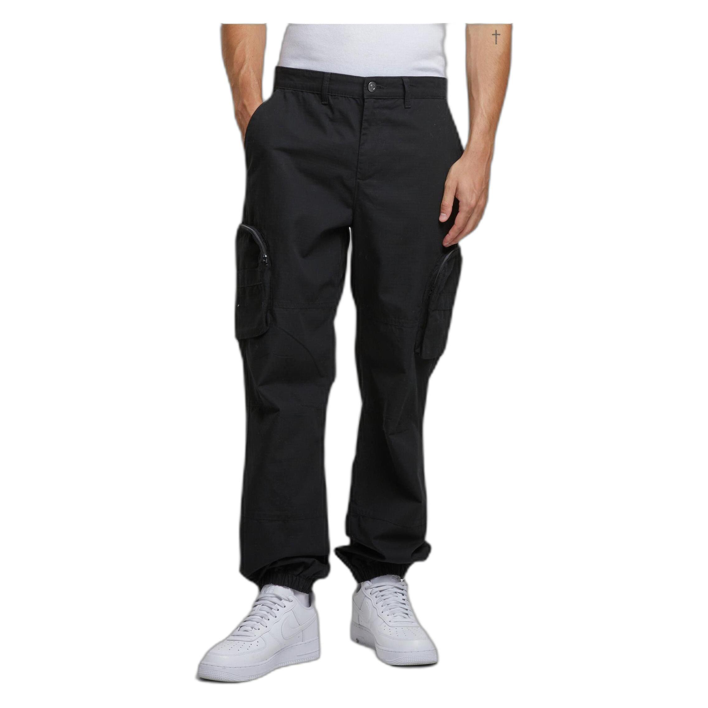 Urban Classics, Herren, Hosen, Weite Cargo-Hose Aus Ripstop, Schwarz, (40)