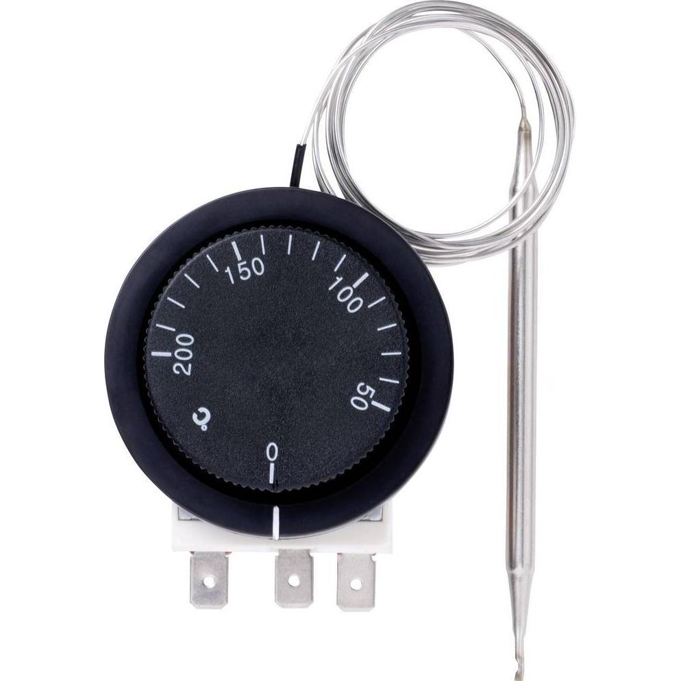 Sygonix Einbauthermostat Einbau 50 bis 200 °C, Thermostat, Schwarz