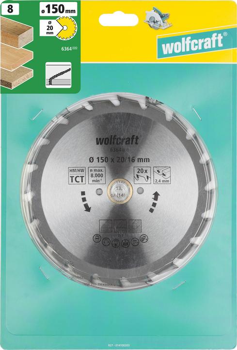 Produktbild wolfcraft Kreissägeblatt 6366000 Durchme