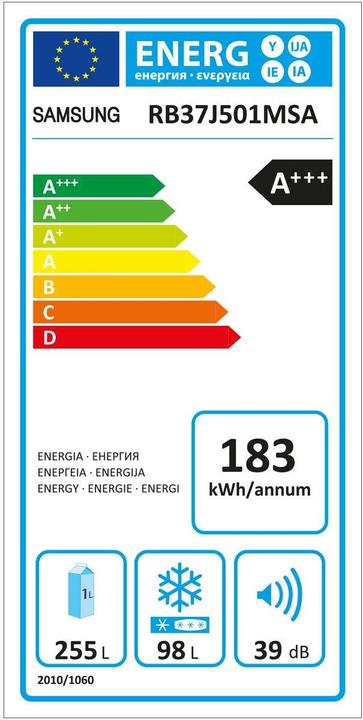 Energie-Label Samsung RB37J501MSA/WS (353 l)