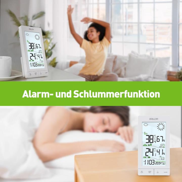 Actual product image Baldr Wetterstation E0559 mit Funkuhr und Aussensensor