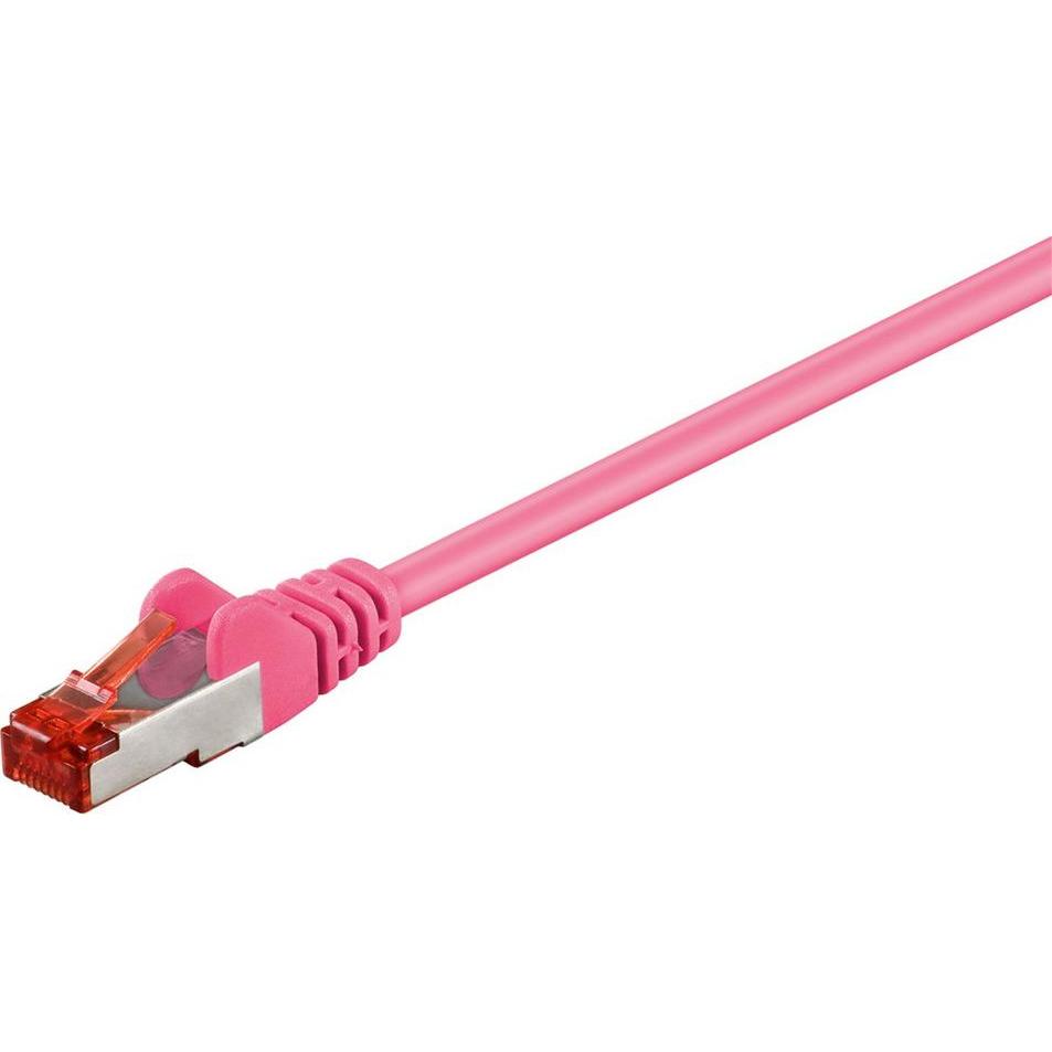 Dönges Patchkabel Cat. 6, 2x RJ45 mit S/FTP, 20 m, magenta (UTP, CAT6, 20 m), Netzwerkkabel