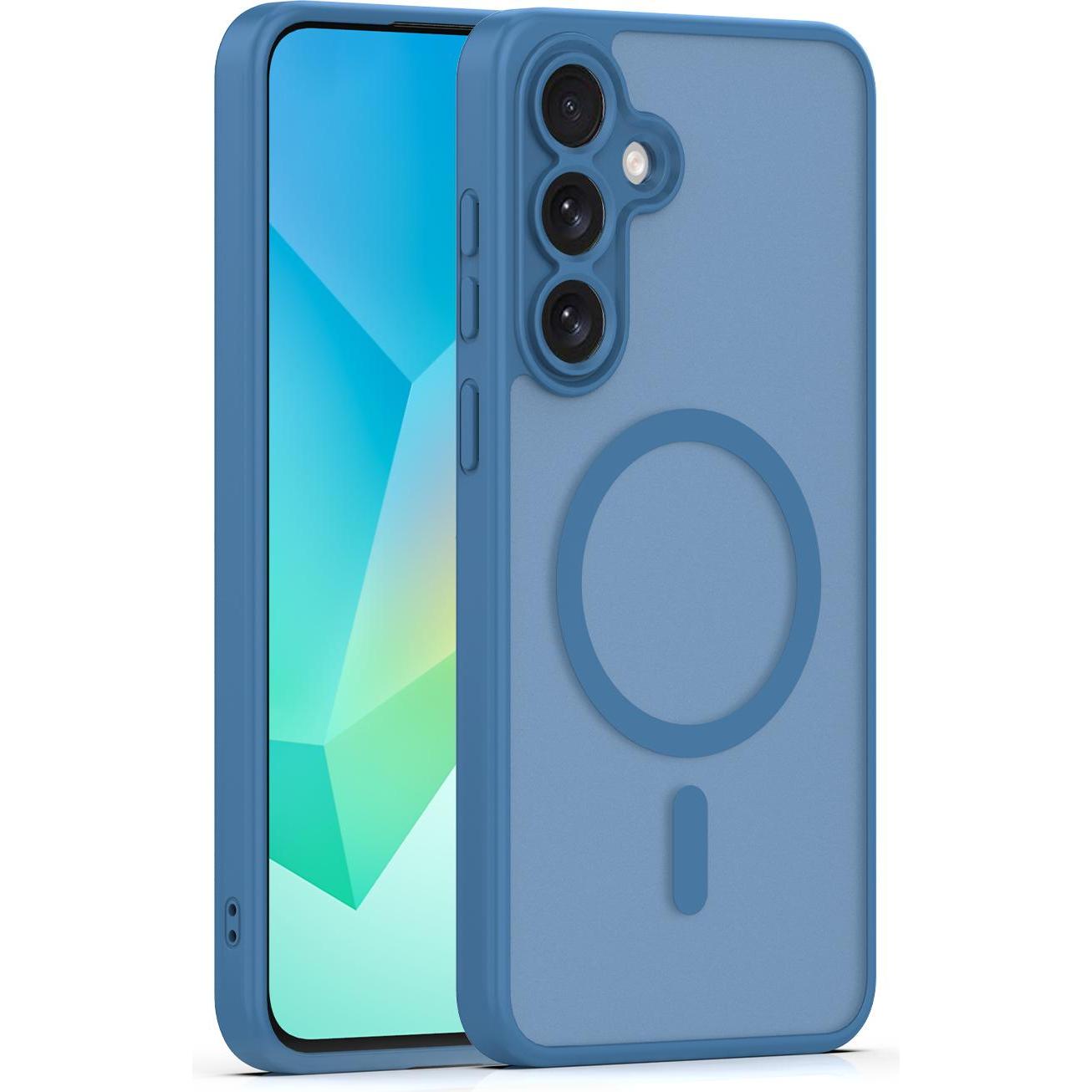 OEM Mag Matt case for Samsung S24 / S25 dark blue (Samsung Galaxy S24, Samsung Galaxy S25), Cover smartphone, Blu