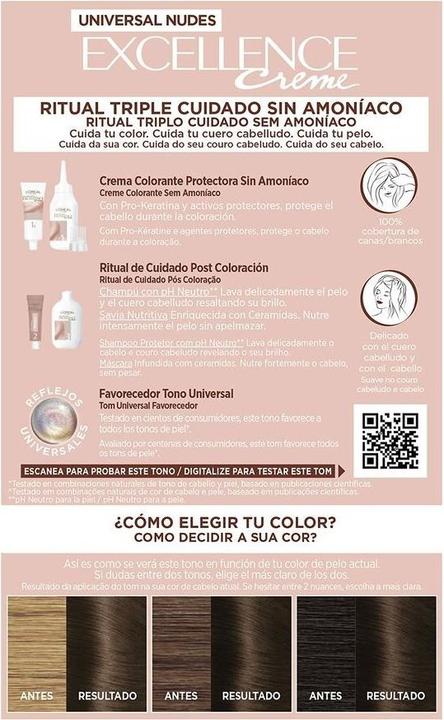 Actual product image L'Oréal Paris Excellence Creme Universal Nudes 4U Brown Hair Dye (Brown)