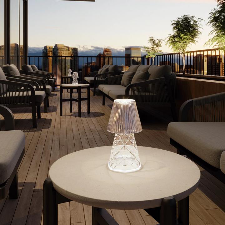 Actual product image Newgarden LOLA 20 LUX LED table lamp with touch sensor 20cm + RGB, rechargeable battery indoor & outdoor IP43 (120 lm, IP44)