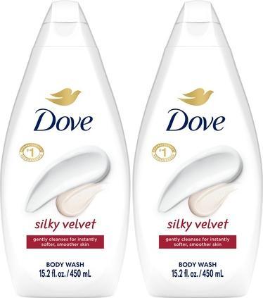 Actual product image Dove Silky Velvet Shower Gel - Gentle cleansing for softer skin (450 ml)