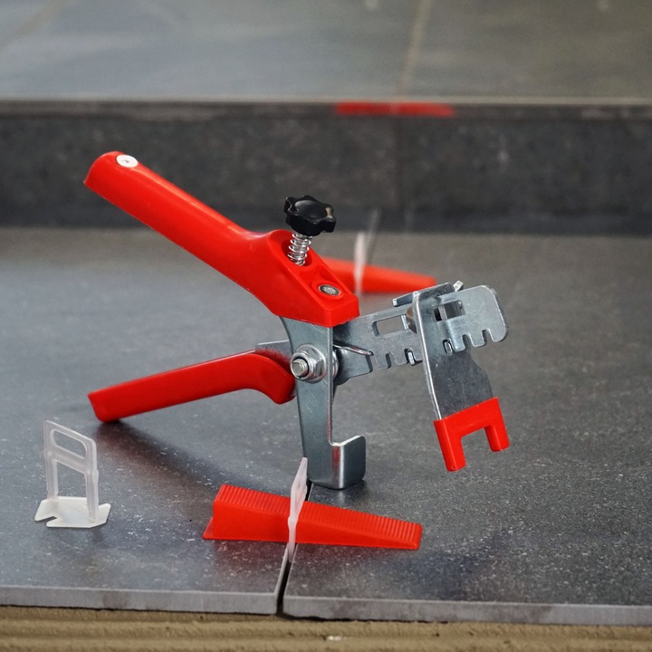 Produktbild XPOtool Fliesen Nivelliersystem Set 100 Keile 100 Laschen 1,5mm Nivellierzange