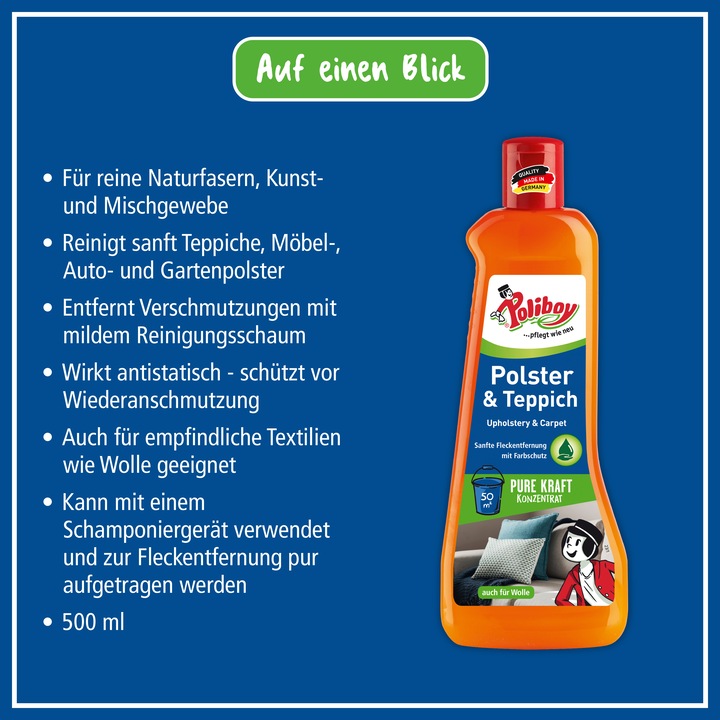 Produktbild Poliboy Polster Teppich Reiniger, 500 ml (500 ml)