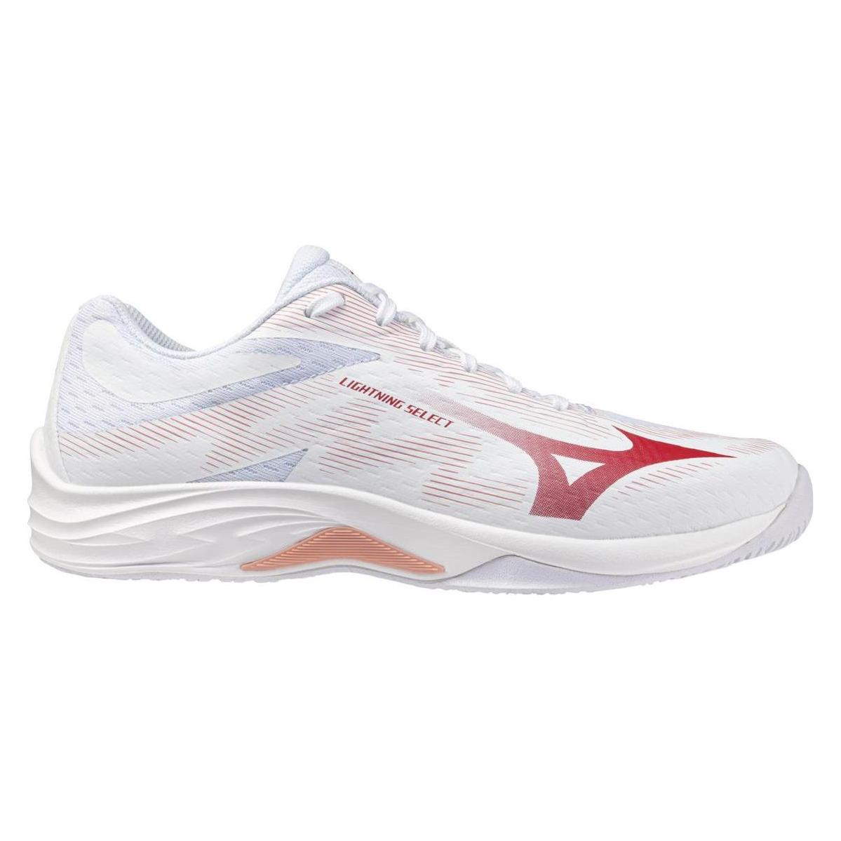 Mizuno, Damen, Hallenschuhe, Lightning Select Damen (38), Weiss, Rot, Pink