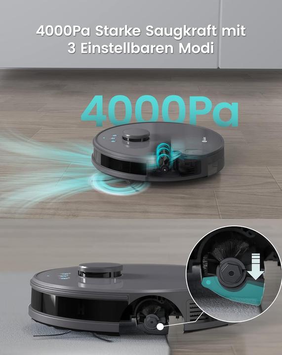 Produktbild Saug-Wischroboter mit 4000Pa und Mapping-Funktion (4000 Pa, Wischtuch)