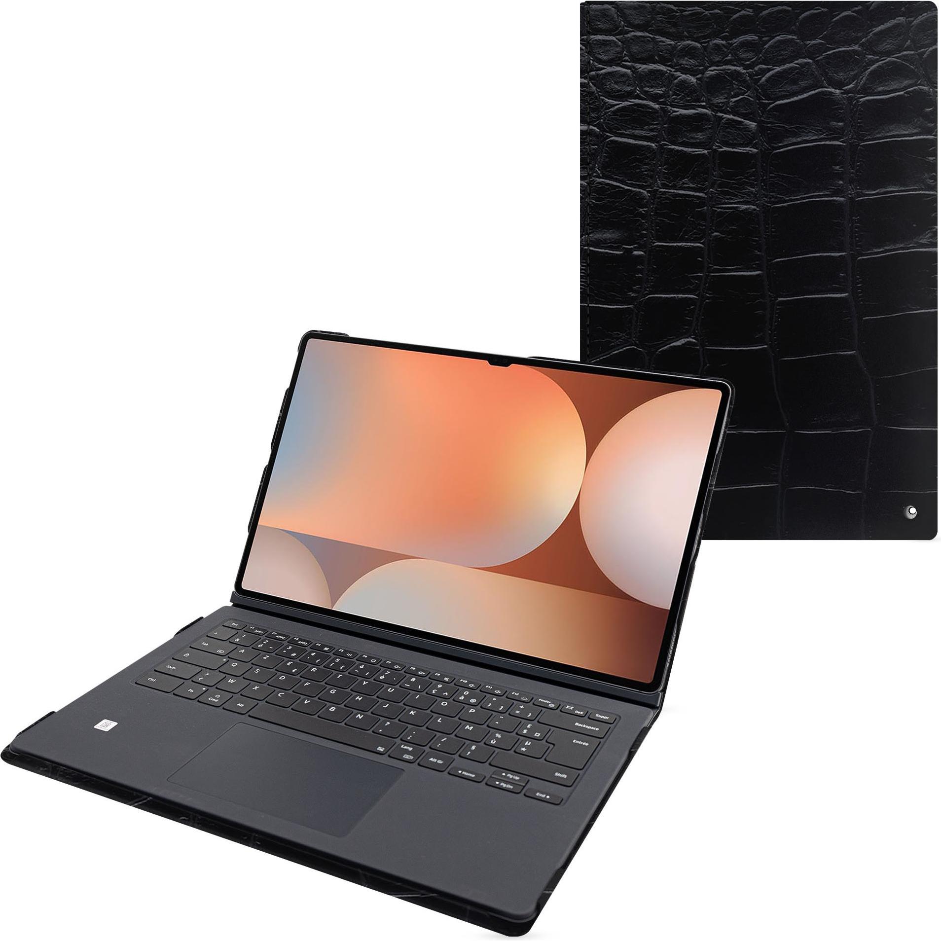 Noreve Samsung Galaxy Tab S10 Ultra Ledertasche kompatibel Book Cover Keyboard (Galaxy Tab S10 Ultra), Tablet Hülle, Sch...