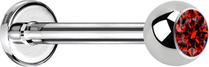 Immagine prodotto Star Piercing Micro Labret argento con cristallo a sfera rosso (senza ottone, Acciaio chirurgico 316L)