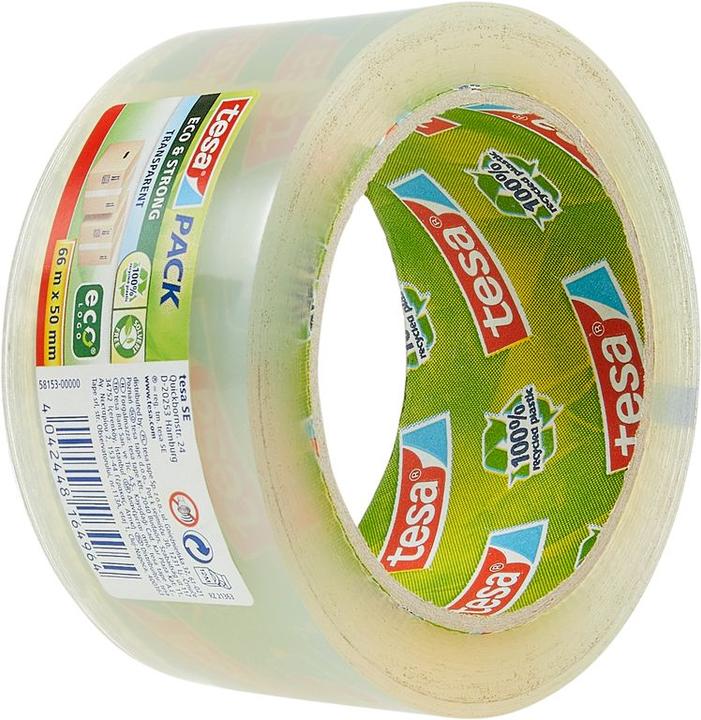 Produktbild tesa tesapack ECO & STRONG Paketband - Umweltschonendes Packband aus 100 % recyceltem Kunststoff (50 mm)