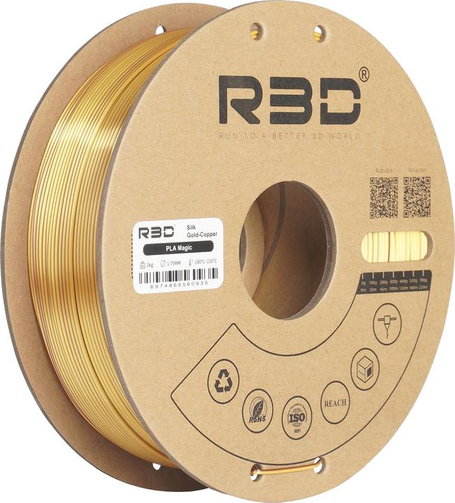 Actual product image R3D eSilk Magic-PLA Gold Copper Filament 1.75mm 1Kg (PLA, 1.75 mm, 1000 g, Gold)