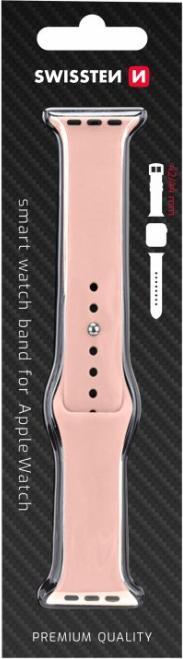 Produktbild Swissten Silicone band for apple watch 42-44 mm pink sand (42 mm, 44 mm, Silikon)