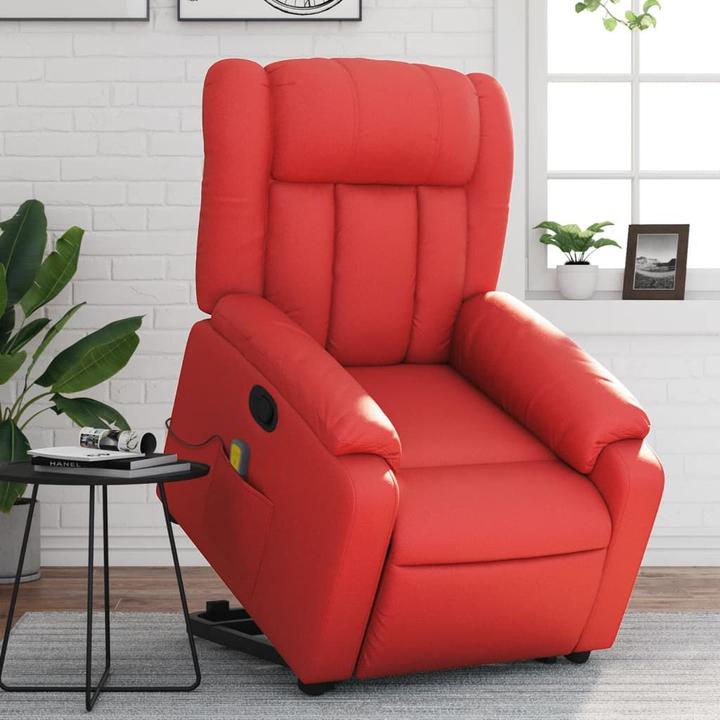 Immagine prodotto VidaXL Poltrona massaggiante con ausilio stand-up in similpelle rossa