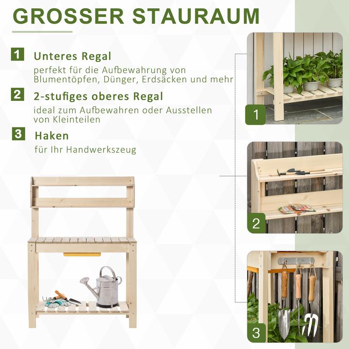 Actual product image Outsunny Planting table with adjustable work surface (100 cm)