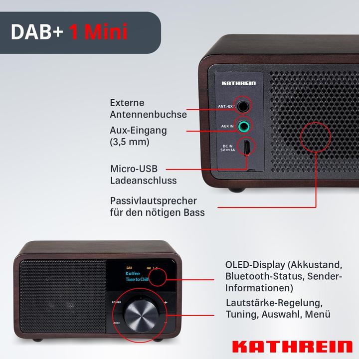 Produktbild Kathrein DAB+ 1 mini (DAB+, FM, Bluetooth)