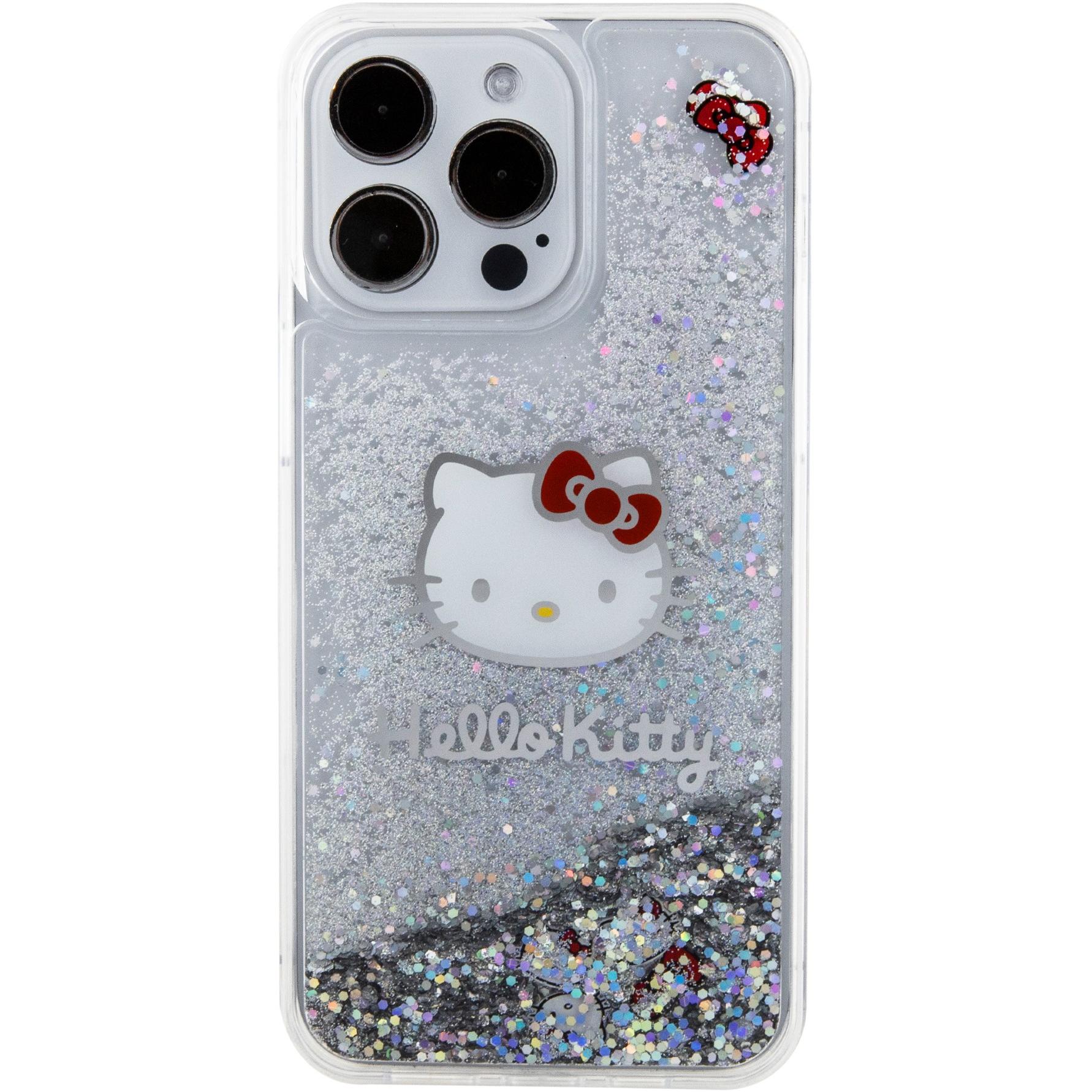 Thumbnail - Hello Kitty HKHCP15LLIKHET iPhone 15 Pro 6.1" srebrny/silver hardcase Liquid Glitter Charms Kitty He (Apple iPhone 15 Pr...