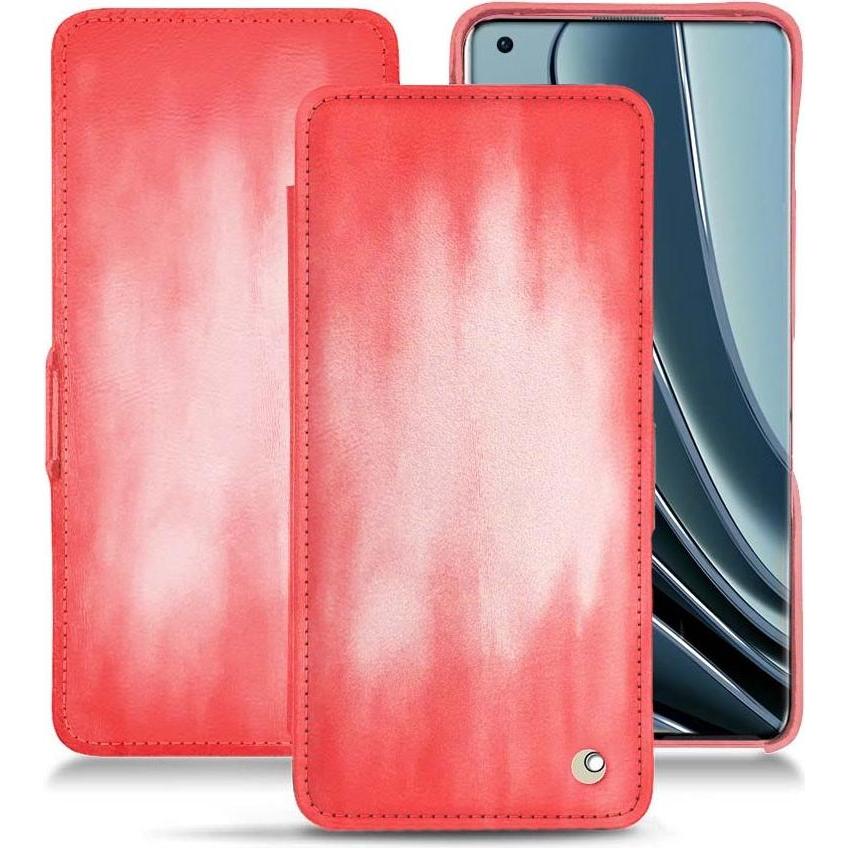 Noreve Lederschutzhülle horizontal (OnePlus 10 Pro), Smartphone Hülle, Rosa