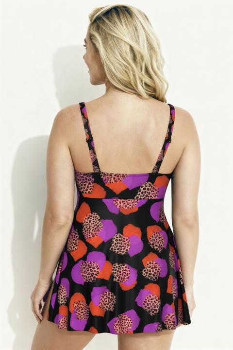 Produktbild Ulla Popken Badekleid, Leomuster, Softcups, Schleife (50)