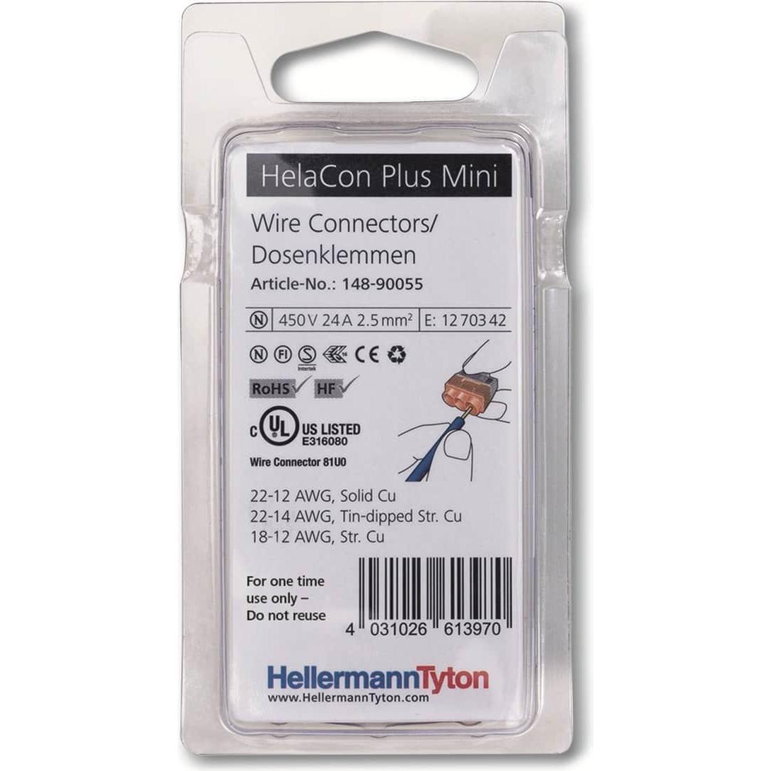 Thumbnail - HellermannTyton, Kabelverbindung, Hellermann HCPM-3-Blister-PC-CL/OG 18 HelaCon Plus Mini 148-90055