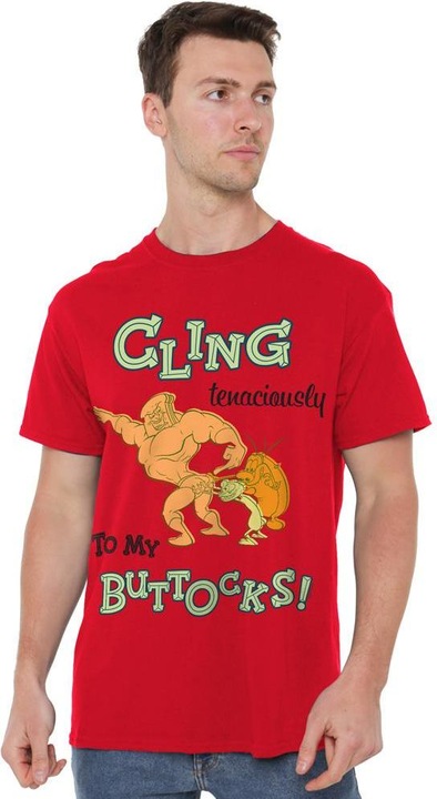 Actual product image Ren & Stimpy Mens Cling Tenaciously To My Buttocks T-Shirt (4XL)