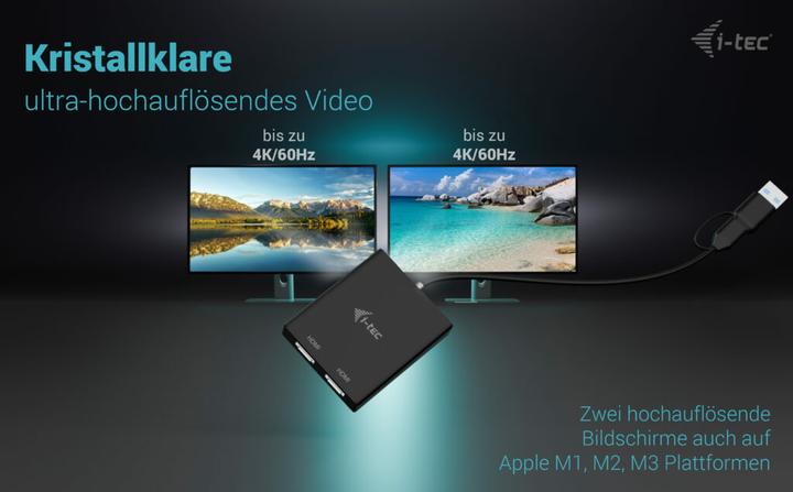 Actual product image i-tec Cadual4khdmi (USB 3.1, 27 cm)
