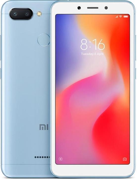Actual product image Xiaomi Redmi 6 (64 GB, Blue, 5.45", Hybrid Dual SIM, 4G)