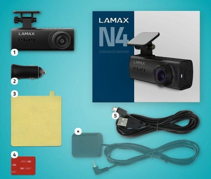 Produktbild Lamax VIDEOREKORDER N4 LMXN4 AUTOKAMERA FULLHD 1920X1080 (Bluetooth, Eingebautes Display, Eingebautes Mikrofon, GPS-Empfänger, WLAN, Full HD)