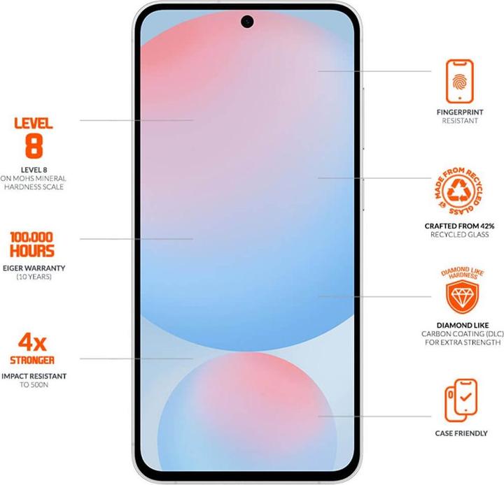 Actual product image Eiger Mountain Glass Ultra Edge (Samsung Galaxy S24, Samsung Galaxy S25)