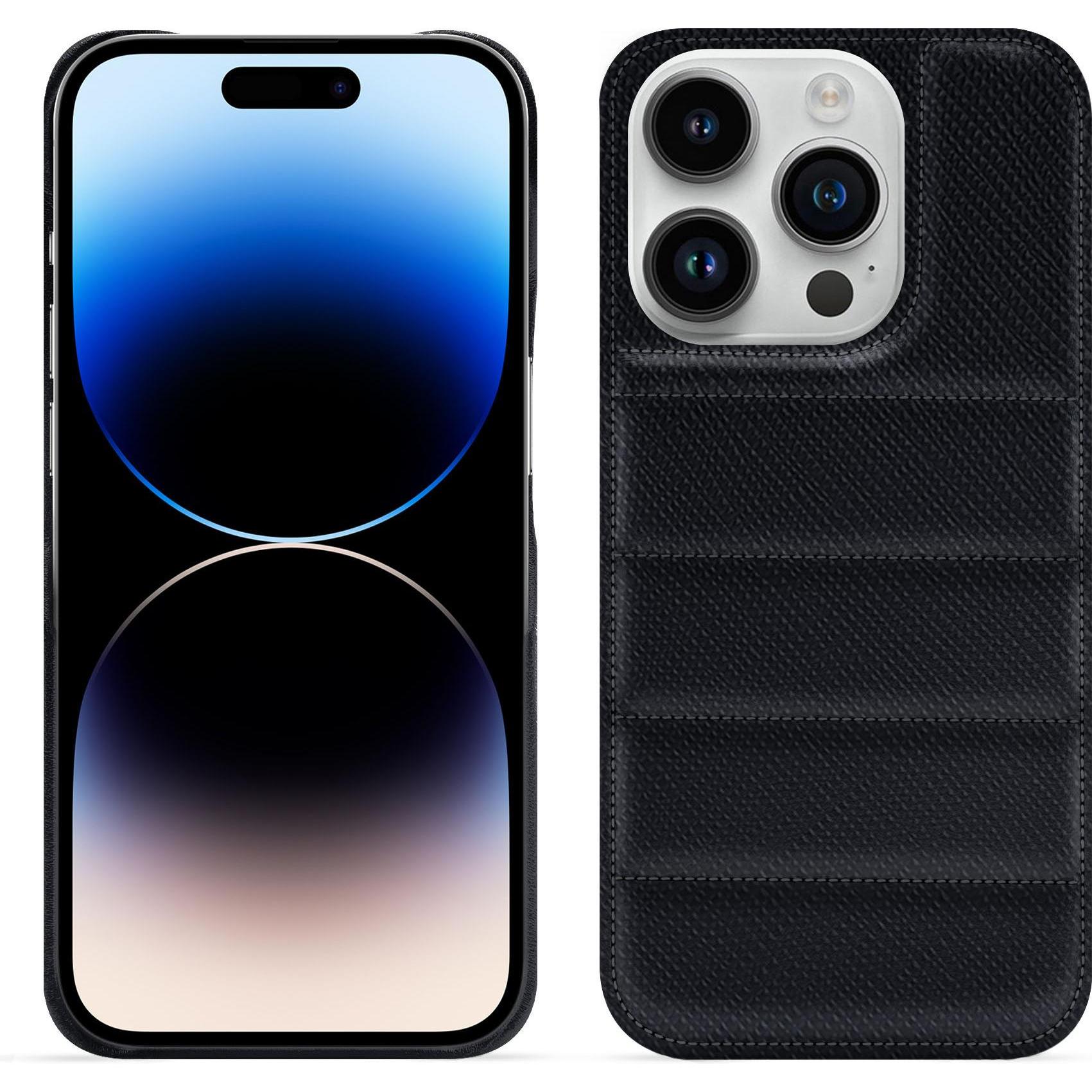 Noreve Lederschutzhülle (Apple iPhone 15 Pro), Smartphone Hülle, Schwarz