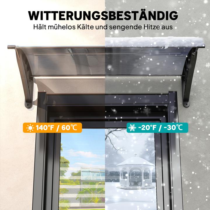 Image du produit Outsunny Vordach für Haustür Polycarbonat Schwarz