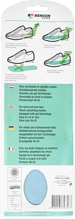 Produktbild Benson Care Gel-Einlegsohle Grösse 38-42
