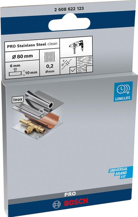 Produktbild Bosch Professional Zubehör PRO Stainless Steel clean Scheibenbürste, gerader Schaft, 80 x 0,2 mm