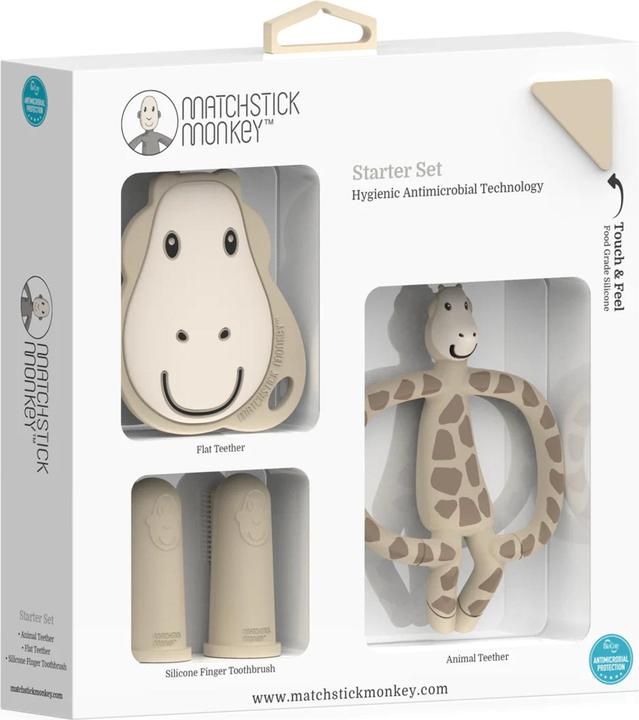 Actual product image Matchstick Monkey Teether 'Gigi Giraffe' Starter Set 4 pieces (3 Months - 3 years)
