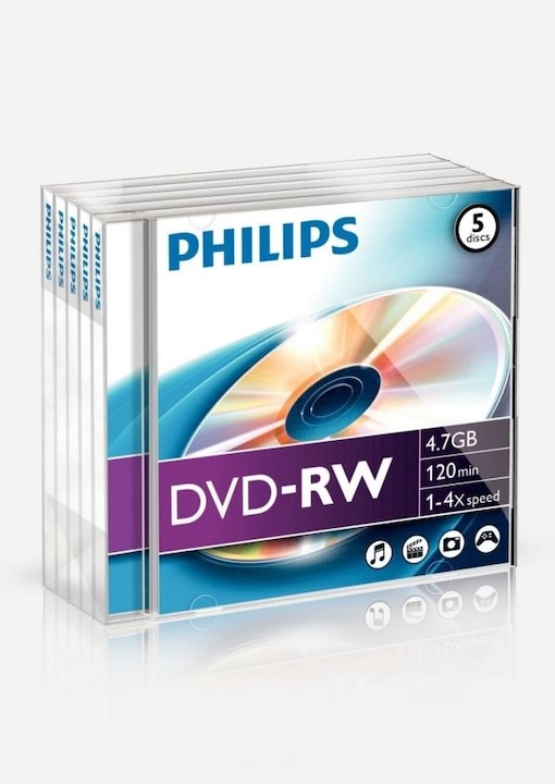 Image du produit Philips 1x5 DVD-RW 4,7 Go 4x JC (5 x)
