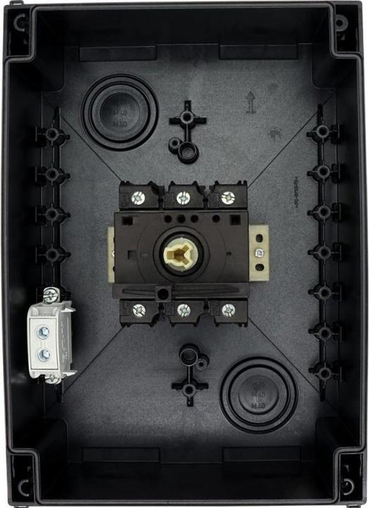 Actual product image Eaton Isolator 100A 3 Pole with black handle