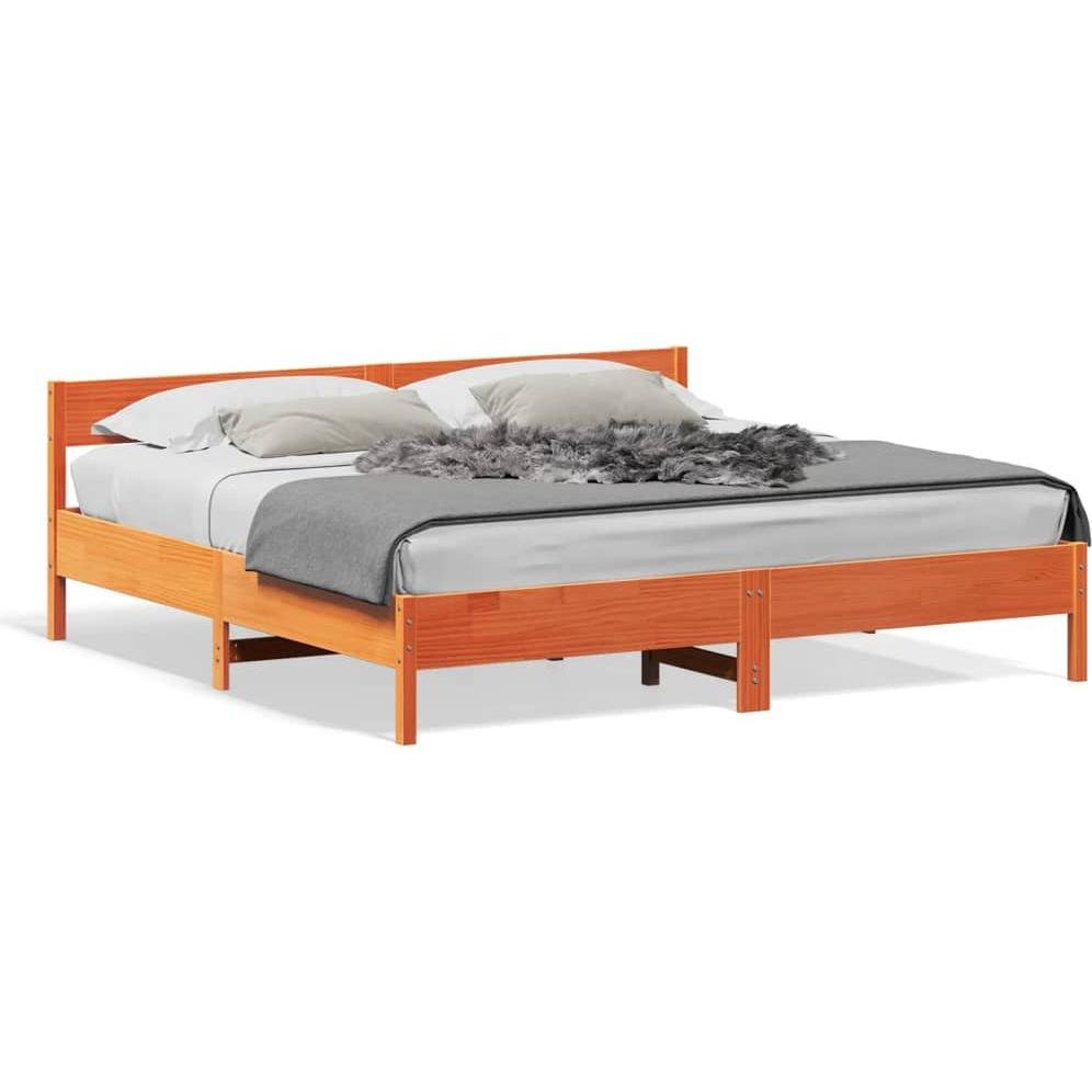 VidaXL, Bett, Bett mit Kopfteil Kiefer (200 x 200 cm)