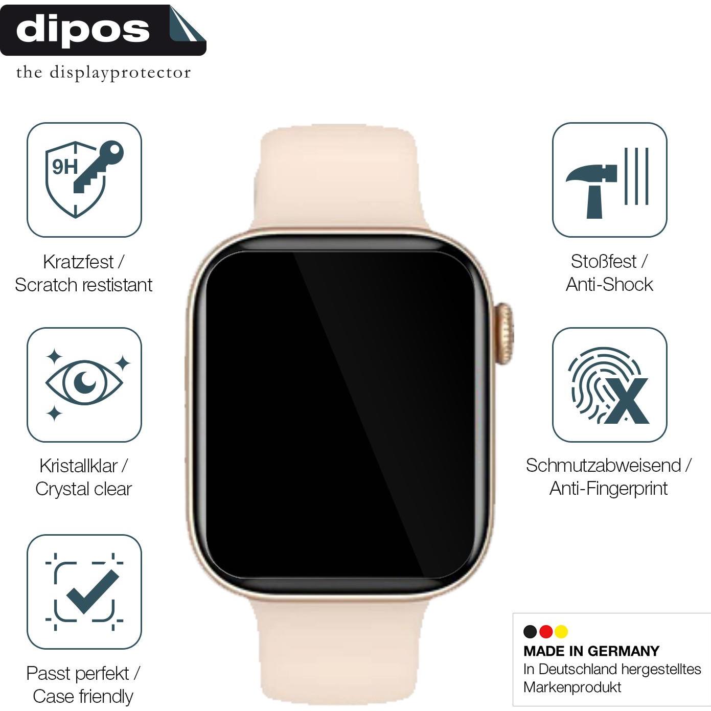 Dipos Displayschutz Anti-Shock, Smartwatch Schutzfolie, Transparent