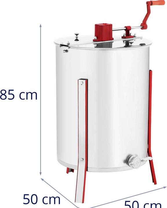 Produktbild Wiesenfield Hochwertige Honigschleuder Edelstahl Tangentialschleuder Handantrieb 4 Waben