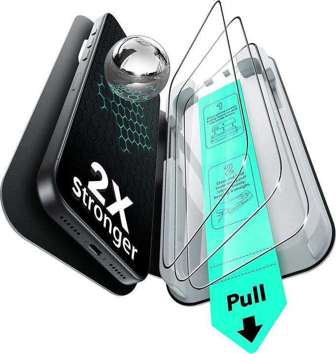 ESR - Tempered Glass UltraFit (3 pack) - iPhone 17 Pro Max - Clear (3 Stk., Apple iPhone 17 Pro Max)