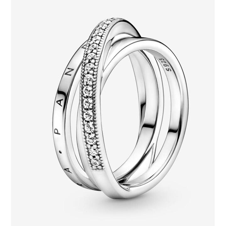 Produktbild Pandora Logo Crossover Pavé Triple Band Ring (58)