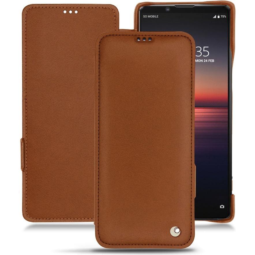 Noreve Lederschutzhülle horizontal (Sony Xperia 1 II), Smartphone Hülle, Braun