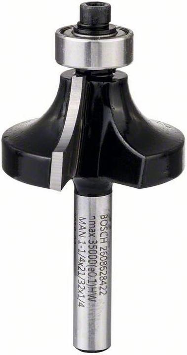 Bosch Professional Zubehör Abrundfräser, 1/4-Zoll, R1 9,5 mm, D 31,8 mm, L 16,2 mm, G 57 mm