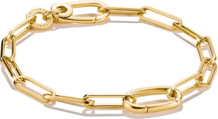 Immagine prodotto Thomas Sabo Charm Armband Paperclip mit einem Connect Link vergoldet (19 cm, Argento 925)
