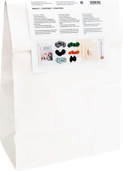 Produktbild Rico Design Punch Needle Set "Kissen Blumen"