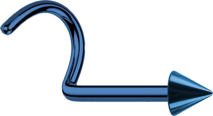 Immagine prodotto Star Piercing Nasenstecker gebogen dunkelblau mit Cone (senza ottone, Acciaio chirurgico 316L)
