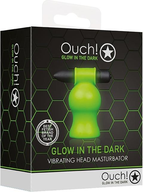 Actual product image Ouch! Vibrating Head Masturbator - Glow in the Dark
